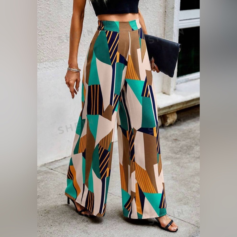 High waist wide leg pants